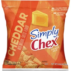 Chex Mix Simply Chex Cheddar Snack Mix, 0.92 Ounces, 60 Per Case | SKU: 576238 | UPC: 016000319325