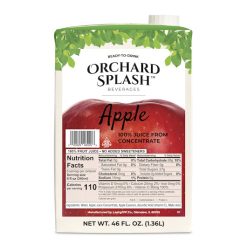 Orchard Splash 100% Apple Juice, , 46 Ounce, 12 Per Case | SKU: 363081 | UPC: 020529460208
