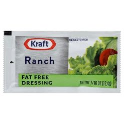 Kraft Fat Free Ranch Dressing Single Serve, 0.438 Ounce, 200 Per Case | SKU: 377789 | UPC: 021000649624