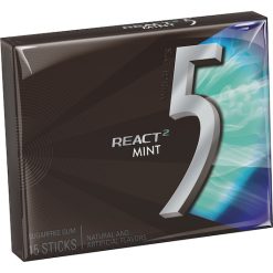 Five React Mint Gum, 15 Piece, 10 Per Box, 12 Per Case | SKU: 516108 | UPC: 022000231147