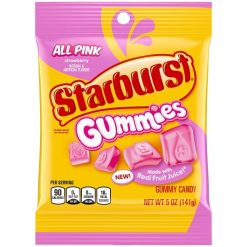 Starburst Gummies All Pink Peg Pack, 5 Ounce, 12 Per Case | SKU: 772942 | UPC: 022000298386