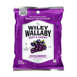 Wiley Wallaby Huckleberry Licorice, 4 Ounce, 12 Per Case | SKU: 759115 | UPC: 022224201018