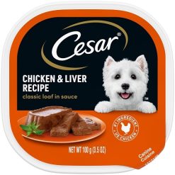 Cesar Canine Cuisine Dog Food Chicken & Liver In Juices, 3.5 Ounce, 24 Per Case | SKU: 531932 | UPC: 023100014050