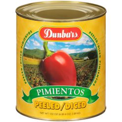 Dunbars Peeled Diced Pimientos, 102 Ounce, 6 Per Case | SKU: 140331 | UPC: 023709121081