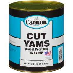 Cannon Extra Standard Cut Low Sodium Yams, 12 Ounce, 6 Per Case | SKU: 343567 | UPC: 023709820113