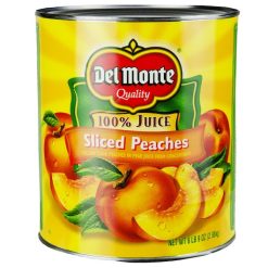 Del Monte Sliced Peaches In Pear Juice, 105 Ounce, 6 Per Case | SKU: 436944 | UPC: 024000068617