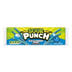 Sour Punch Blue Raspberry Straws, 4.5 Ounces, 24 Per Case | SKU: 485252 | UPC: 041364080345