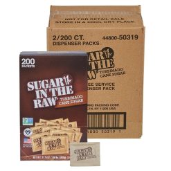 Sugar In The Raw Turbinado Cane Sugar Packets, 200 Count, 2 Per Case | SKU: 240709 | UPC: 044800503194