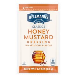 Hellmann s Classics Honey Mustard Salad Dressing Single Serve, 1.5 Ounce, 102 Per Case | SKU: 555662 | UPC: 048001198746