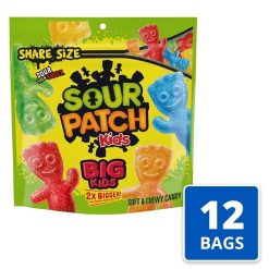 Sour Patch Kids Big Gummy Candy Peg Bag, 12 Ounce, 12 Packs Per Case | SKU: 725720 | UPC: 070462008265