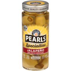 Pearls Jalapeno Stuffed Queen Olives Jar, 7 Ounce, 6 Per Case | SKU: 680035 | UPC: 072999257031