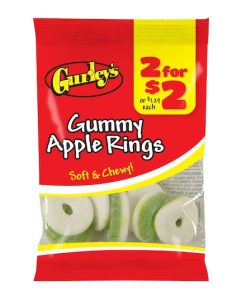 2 For $2 Soft and Chewy Apple Rings Gummy Candy, 3.25 Ounce, 12 Per Case | SKU: 734669 | UPC: 077449506028 | GTIN: 10077449506025
