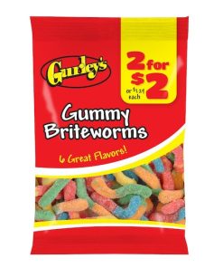 2 For $2 Brite Worms Gummy Worms, 3.75 Each, 12 Per Box, 2 Per Case | SKU: 734672 | UPC: 077449506059 | GTIN: 10077449506056