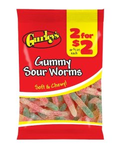2 For $2 Sour Gummy Worms, 3.75 Each, 12 Per Case | SKU: 734677 | UPC: 077449506110 | GTIN: 10077449506117