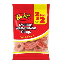 2 For $2 Watermelon Rings Gummy Candy, 3.25 Ounce, 12 Per Case | SKU: 734678 | UPC: 077449506127 | GTIN: 10077449506124