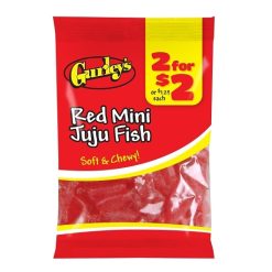 2 For $2 Red Mini Juju Fish Candy, 3.5 Ounce, 12 per case | SKU: 734688 | UPC: 077449506226 | GTIN: 10077449506223