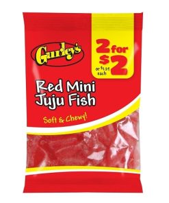 2 For $2 Red Mini Juju Fish Candy, 3.5 Ounce, 12 per case | SKU: 734688 | UPC: 077449506226 | GTIN: 10077449506223