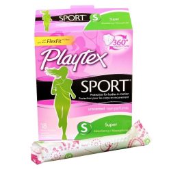 Playtex Sport Plastic Super Unscented, 18 Count, 6 Per Pack, 2 Per Case | SKU: 508749 | UPC: 078300081111
