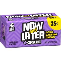 Now & Later Grape Chews, 0.93 Ounces, 12 Per Case | SKU: 569501 | UPC: 093922521104