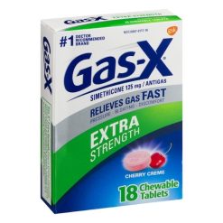 Gas-X Creme Cherry Tablets, 18 Each, 6 Per Pack, 4 Per Case | SKU: 662604 | UPC: 300430117188
