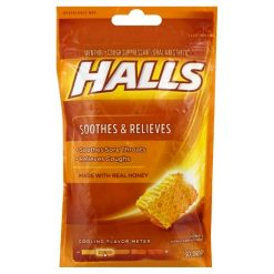 Halls Honey Cough Drops, 30 Count, 12 Per Pack, 4 Per Case | SKU: 618621 | UPC: 312546001619