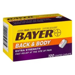Bayer Aspirin Back and Body Extra Strength Coated Tablets, 100 Count, 24 Per Case | SKU: 624200 | UPC: 312843555402