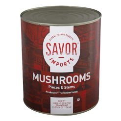 Savor Imports Mushroom Pieces & Stems, #10 Can, 6 Per Case | SKU: 147315 | UPC: 684476012943