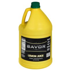Savor Imports Lemon Juice, 1 Gallon, 4 Per Case | SKU: 538604 | UPC: 684476029897
