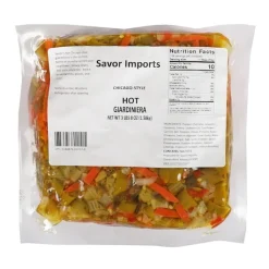 Savor Imports Chicago Style Hot Giardiniera, 56 Ounce, 7 Per Case | SKU: 736582 | UPC: 684476062528