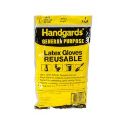 Handgards General Purpose Reusable Yellow Latex Large Glove, 48 Per Case | SKU: 456794 | UPC: 738101005333