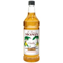 Monin Premium Vanilla Syrup, 1 Liter - 4 Per Case | SKU: 399092 | UPC: 738337060953