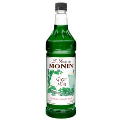 Monin Green Mint Syrup, 1 Liter, 4 Per Case | SKU: 626977 | UPC: 738337061448