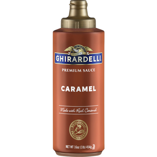 Ghirardelli Caramel Sauce Squeeze Bottle, 16 Ounces, 12 Per Case | SKU: 748540 | UPC: 747599417491