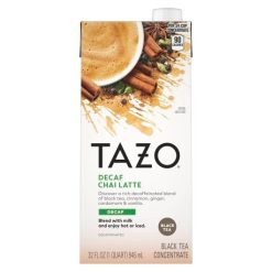Tazo Decaf Chai Black Tea Concentrate, 32 Ounces, 6 Per Case | SKU: 708266 | UPC: 794522001781