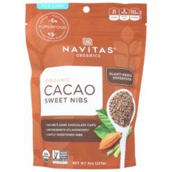 Navitas Organics Organic Cacao Sweet Nibs, 8 Ounces, 6 Per Case | SKU: 719338 | UPC: 811961021313