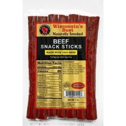 Wisconsins Best 100% Beef Snack Sticks, 7 Ounce, 12 Per Case | SKU: 760897 | UPC: 813608012227