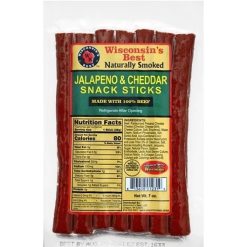 Wisconsins Best Jalapeno & Cheddar Beef Snack Sticks, 7 Ounce, 12 Per Case | SKU: 760895 | UPC: 813608012319