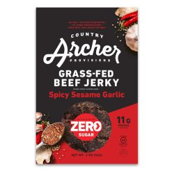 Country Archer Jerky Co Zero Sugar Spicy Sesame Garlic Grass-Fed Beef Jerky, 2 Ounce, 12 Per Case | SKU: 718779 | UPC: 850011381168