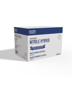 Blulabs Nitrile Vinyl Hybrid Powder Free Blue Disposable Gloves, 100 Count, 10 Per Case | SKU: 816089