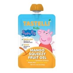 Peppa Pig Tastelli Kids Mango Squeez Gel, 3.53 Ounce, 4 Per Pack, 10 Per Case | SKU: 813093