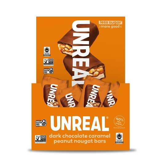 Unreal Dark Chocolate Nougat Bars Caddy, 30 Count, 1 Per Case | SKU: 715420 | UPC: 857484006475