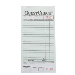 Guestcheck Board - 1Part, Green, 18 Line,3.5 X 6.75 Inch, 50 Checks Per Book, 2500 Per Case | SKU: 466487 | UPC: 018291852505