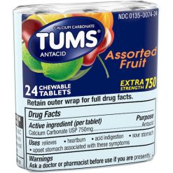 Tums Assorted Fruit Tablets, 24 Each, 12 Per Pack, 6 Per Case | SKU: 662737