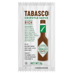 Tabasco Chipotle Pepper Sauce, 3 Milliliter Portion Pack - 200 Per Case | SKU: 732756 | UPC: 011210003941