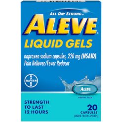 Aleve Liquid Gel, 20 Count, 12 Per Pack, 3 Per Case | SKU: 735382 | GTIN: 50025866591931