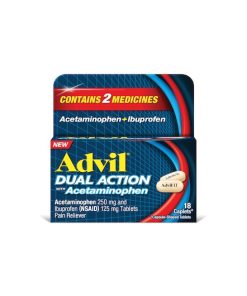 Advil Dual Action Dual Action With Acetaminophen, 18 Each, 6 Per Pack, 12 Per Case | SKU: 718714 | GTIN: 50305730147182