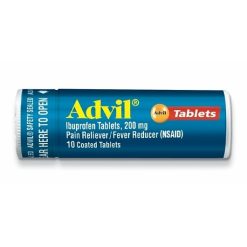 Advil Ibuprofen Tablets 200 mg, 10 Coated Tablets, 12 Per Pack, 12 Per Case | SKU: 513749 | UPC: 305730151122 | GTIN: 50305730151127