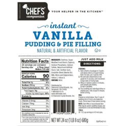 Chefs Companion Vanilla Flavored Instant Pudding Mix & Pie Filling, 24 Ounce, 12 Per Case | SKU: 619075 | UPC: 719098530435