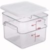 Cambro 12 Quart Clear Measuring Plastic Square Container, 6 Per Case | SKU: 634245 | UPC: 099511311224