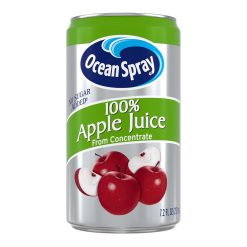 Ocean Spray 100% Apple Juice, 7.2 Fluid Ounce, 24 Per Case | SKU: 759085 | UPC: 031200022189